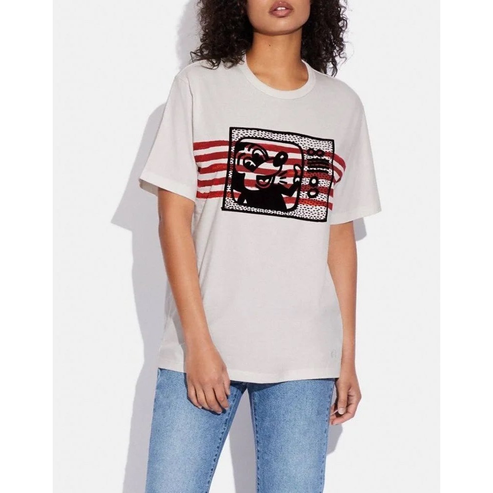 Coach x Keith Haring Mickey Mouse Tee Size Large White Disney